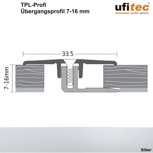 Dehnungsfugen-/Übergangsprofil ufitec® TPL Profi - für Belagshöhen von 7-16 mm
