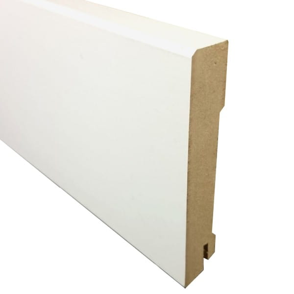 TRECOR® Sockelleiste, Fußleiste, Laminatsockelleiste 18 x 100 mm mit rechteckigem Profil, Weiß