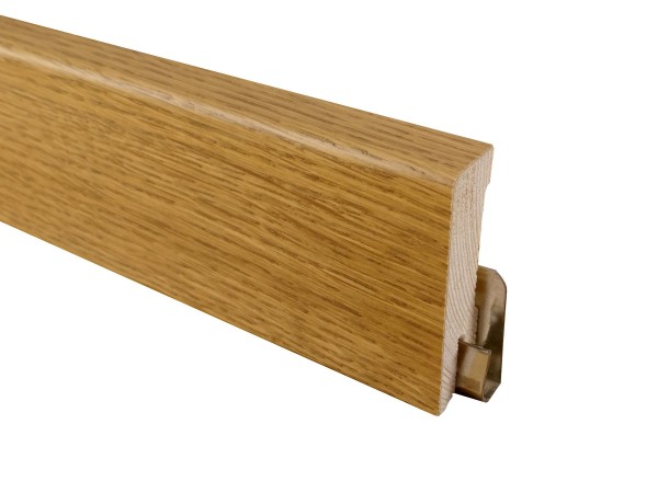 Parkettleiste Eiche angeräuchert, Holz Sockelleiste, furniert, Format: 16 x 58 mm, geölt / lackiert