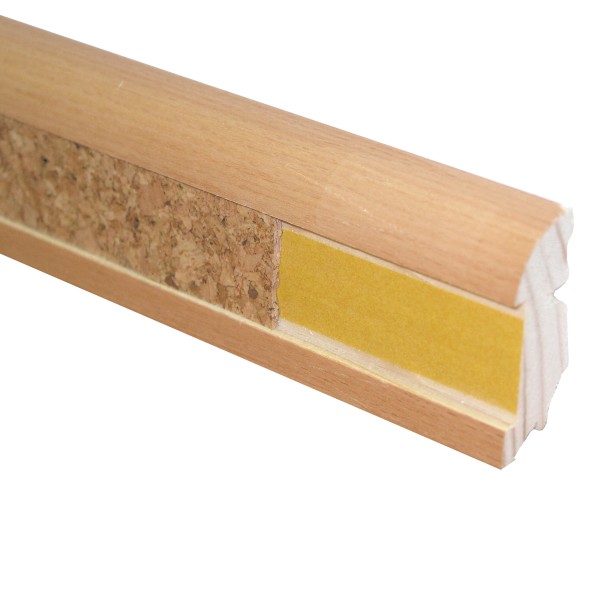 TRECOR® Holz Designleiste mit Ausfräsung,, furniert, Echtholzummantelt, 22 x 45 mm